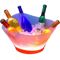 Seau à glace lumineux LED 5 L commercial, changeant de couleur, pour refroidisseur de vin en plastique, idéal pour fêtes, bars, clubs, KTV