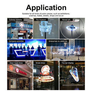 Xách tay 50cm 4 lưỡi Holographic hiển thị 3D xoay hộp Quạt treo tường quảng cáo tính năng mô hình số màn hình - Product Image 6