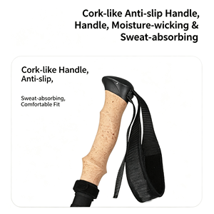Bastón de Trekking Ajustable de Aleación de Aluminio con Mango de Corcho y Diseño Plegable de Bloqueo Rápido para Senderismo y Montañismo - Product Image 5