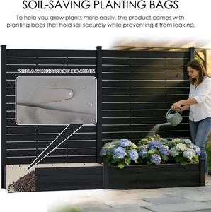 <span class=keywords><strong>Jardinière</strong></span> en acier galvanisé thermolaqué avec treillis pour plantes grimpantes, potager surélevé, écran d'intimité, <span class=keywords><strong>fleurs</strong></span>, modélisation 3D pour la maison - Product Image 5