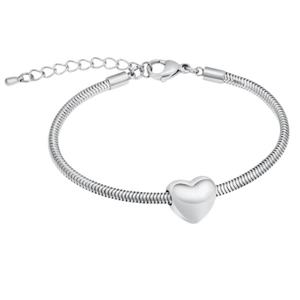 Brazalete de Acero Inoxidable con Logotipo Personalizado en Forma de Corazón, Urna para Cenizas, Joyería Conmemorativa con Interior Hueco - Product Image 1