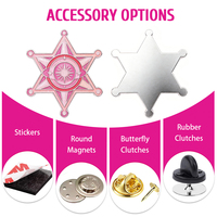 Broche en émail personnalisée en forme d'étoile à six branches rose, style western, broche en métal scintillante, épingle de revers pour vêtements, sacs, décoration, vente en gros