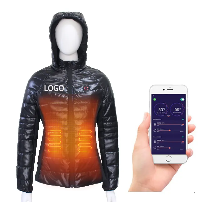 Chaqueta térmica acolchada con aislamiento, interruptor doble, cargador USB de tres velocidades, chaqueta térmica corta cálida de invierno para hombres y mujeres