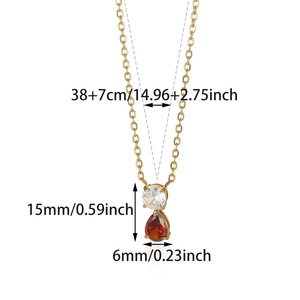 จี้สร้อยคอหิน 12 ราศีสำหรับผู้หญิง สร้อยคอโชคเกอร์สแตนเลสสตีลประดับเพชรแล็บ สร้อยคอหินประจำวันเกิดสำหรับงานแต่งงาน - Product Image 6