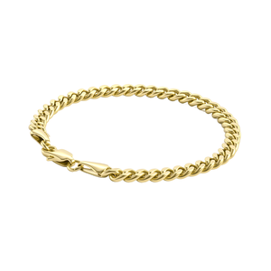 Pulsera de Acero Inoxidable de 5 mm Chapada en Oro de 14K PVD, Joyería Hip Hop a la Moda, Resistente al Agua, para Hombre y Mujer, Estilo Miami Cuban Link - Product Image 1