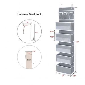 Organiseurs de porte en tissu non tissé pour placard et armoire avec 5 grandes poches et 3 petites poches en PVC - Product Image 5