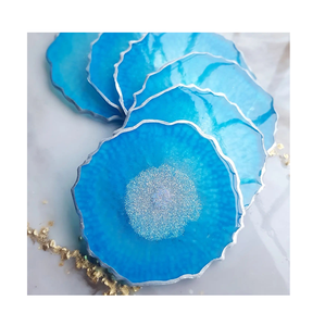 Posavasos de resina de alto brillo transparentes hechos a mano con hojas incrustadas para hogares inspirados en la naturaleza a un precio asequible - Product Image 5