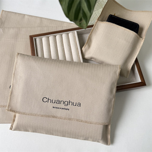 Bolsa de Regalo de Tela Reutilizable con Logotipo Personalizado, Bolsa de Sarga de Algodón con Solapa para Ropa, Zapatos, Bolsos y Cosméticos - Product Image 5