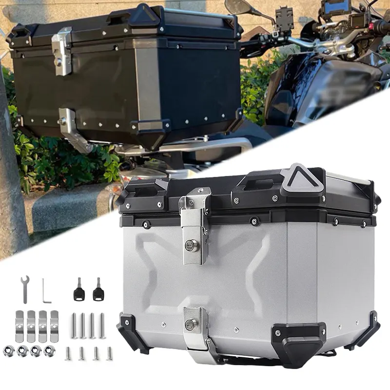 36-liter-schwarzer kofferraum für motorrad kofferraum-dach wasserdicht und stoßfest aluminiumlegierung-box motorrad-heckboxen