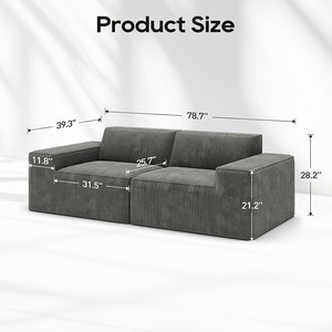 Sofá Modular de 3 Plazas, Sofá Seccional Comprimido, Muebles para Sala de Estar, Sofá Comprimido - Product Image 5