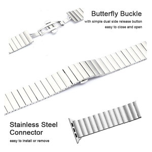 Correa de Metal de acero inoxidable para <span class=keywords><strong>Apple</strong></span> <span class=keywords><strong>Watch</strong></span>, 45mm, 44mm, 42mm, 41mm, 40mm y 38mm, Series 7, 6, 5, <span class=keywords><strong>SE</strong></span>, IWatch - Product Image 5