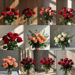 Fleurs en velours pour la décoration, mur de fleurs artificielles pour mariage, décoration de mariage, roses artificielles en gros, rose de la Saint-Valentin - Product Image 3