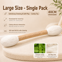 XIPAI Extra Large Wool Felt Luxury Catnip Giant Cat Teaser Stick Energy-Burning Boredom-Relieving Training Chewing Toy