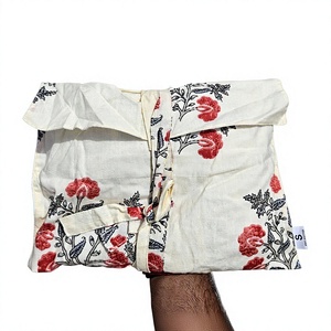 Ensemble de pyjama pour homme à manches longues à imprimé floral, tissu en satin 100% coton, vêtements de nuit décontractés, motif tissé, saison printemps, cadeau pour elle - Product Image 3