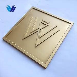 Signe de Hong sen personnalisé en laiton signes de bureau en laiton logo en métal