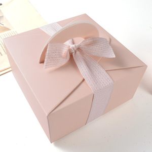 wholesale elegant pink gift portable square paper mini wedding favor birthday baking cake box