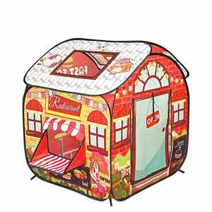 Tente de jeu pour enfants en forme de restaurant de restauration rapide, avec tissu en polyester, 34x34x40 pouces, pour usage intérieur/extérieur - Product Image 1