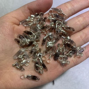 Colgante de Cuarzo de Doble Punta Transparente con Cristal Verde Diamante Herkimer, Alta Calidad, Tendencia de Moda, Meditación, Espiritualidad - Product Image 2