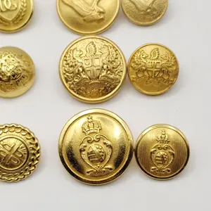 custom high end metal hardware golden metal shank blazers buttons for clothing