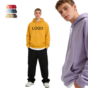 High Quality Men's Custom Colorful Loose Fit Hoodies 380GSM Heavyweight 100%Cotton Unisex Hoodie Custom Embroidery Logo for Men - Product Image 1