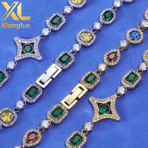 Nouvel Arrivage Bracelets à Maillons Géométriques en Acier Inoxydable Plaqué Or 18K Coloré, Sertissage Griffe, Style Hip Hop, Unisexe, 0.3m - Product Image 3