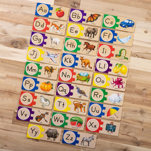 Puzzles en bois ABC Alphabet (52 pièces) avec boîte de rangement <span class=keywords><strong>pour</strong></span> jouets <span class=keywords><strong>pour</strong></span> <span class=keywords><strong>les</strong></span> tout-petits et <span class=keywords><strong>les</strong></span> enfants d'âge préscolaire - Product Image 3