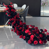 Décoration de table moderne en soie artificielle pour table longue, cascade de fleurs pour anniversaire, mariage, centre de table