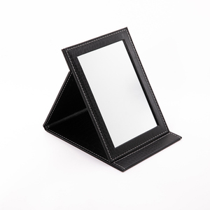 Miroir de maquillage de couleur personnalisé portable miroir de courtoisie compact à usage familial et miroir compact pliable en PU - Product Image 1