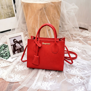 Solid Color Lychee Grain PU Fashion Ladies <b>Handbags</b> Single-shoulder Crossbody Handheld Triple-use Satchel Open Portable Leisure - Product Image 1