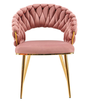 Chaise de salle à manger en tissu au design moderne en rose brun noir-Mobilier de bureau à domicile en métal pour cuisine hôtel restaurant appartement