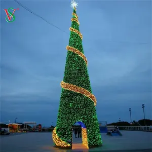 Albero di natale con ago di pino artificiale per la decorazione Pull Up Christmas Tree 3D Christmas Sculpture Lights