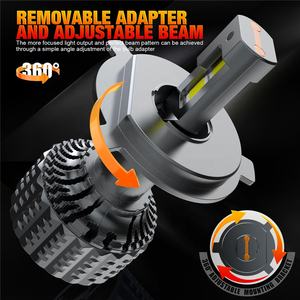 H4 כפול קרן תלת-צבע הוביל פקעות רכב פנסים 6000k שבב 12v/24v לכל המכוניות 36w csp/cob ip68 דור חדש d2h 9004/9007 - Product Image 3