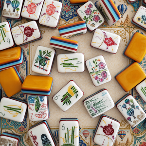 Tuiles de Mahjong Américaines 160 Pièces Motif Montgolfière de Cappadocia Matryoshka en Acrylique Mahjongg Vente en Gros Personnalisé Prêt <span class=keywords><strong>à</strong></span> Expédier - Product Image 1