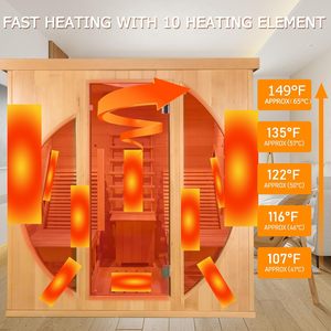 Sauna infrarouge à spectre complet Smartmak pour 2 personnes, avec thérapie par lumière rouge, fauteuil inclinable, haut-parleurs, éclairage et barre à oxygène. - Product Image 5