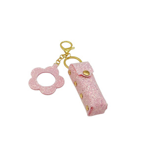Étui à rouge à lèvres à <span class=keywords><strong>paillettes</strong></span> en forme de fleur avec miroir et porte-clés, créatif, élégant, exquis, portable, pour le maquillage, les <span class=keywords><strong>loisirs</strong></span> et les voyages, collection Printemps 2026 - Product Image 5