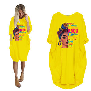 Vestido de camiseta holgado informal de manga larga <span class=keywords><strong>para</strong></span> mujer, vestido de talla grande <span class=keywords><strong>para</strong></span> mujer, vestido estampado personalizado con Poc - Product Image 5