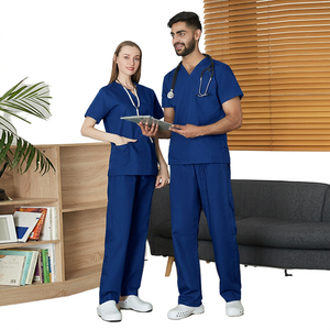 Uniformes Médicos de Alta Calidad OEM Flywin para Hospital Veterinario, Conjuntos de 2 Piezas con Logotipo Personalizado, Unisex, 65% Algodón, 35% [otro material, si se menciona], Estilo Jogger - Product Image 2