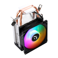 Ventilateur de tour QiuzAim 90 mm, 2 caloducs, radiateur CPU ARGB lumineux, contrôle PWM 1700/2011 avec couvercle pour processeurs de bureau 1156 1150