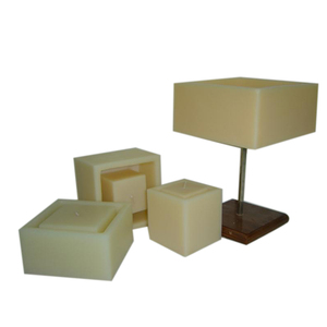 Sombra rellena de cera en forma cuadrada, base de Metal, decoración para el hogar, con base - Product Image 5