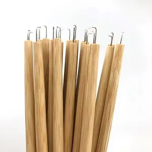 Wholesale Wooden Handle Hair Tools Wig Accessories Crochet Needle Hook For Lace Wig Making