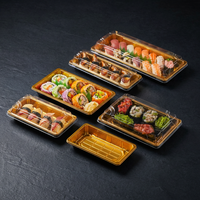 Conteneur à sushi en plastique épais jetable, boîte résistante aux déchirures, construction robuste pour la livraison à emporter sur longue distance