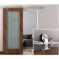 Marco de madera de alta resistencia para uso en el hogar, riel de guía de acero inoxidable de lujo para puertas de Granero