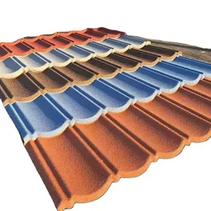 Boş zaman tesisleri için çağdaş taş kaplama Metal çatı sac Shingles renk çelik fayans