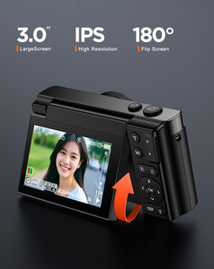 Fotocamera Digitale Compatta Retrò 4K con 64MP Schermo Orientabile da 3" a 180° Zoom Digitale 16X Scheda Micro SD da 64GB per Video <span class=keywords><strong>YouTube</strong></span> - Product Image 4