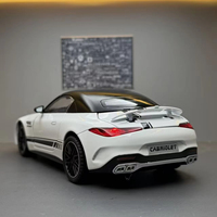 Modèle de voiture AMG SL63 en métal moulé sous pression à l'échelle 1:24 avec mécanisme de recul, son et lumières, portes ouvrables