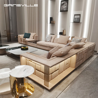 Juego de Sofás de Lujo de Diseño Popular de Gainsville con LED, Muebles de Sala de Estar de Alta Gama para Villa o Apartamento