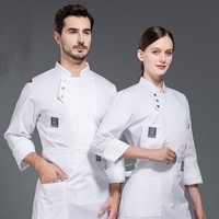 Vêtements de travail pour chef cuisinier d'hôtel, vêtements d'automne et d'hiver à manches longues pour hommes, vêtements de boulangerie de restaurant, uniforme de cuisine de pâtisserie