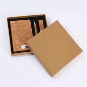 Wood Grain PU Leather <b>Notebook</b> Pen Gift <b>Set</b>-Eco-Friendly Corporate Gifts Digital Printing for Executives Coworkers (Custom - Product Image 3