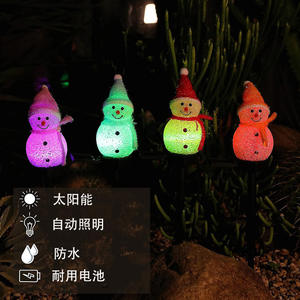 <b>Solar</b>-Powered Snowman Ground <b>Light</b> Cross-Border Christmas Ambient Night <b>Light</b> for Outdoor Courtyard Garden Decor Fitting Rice - Product Image 4