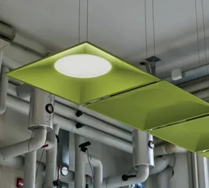 ECOJAS 32W anti-vértigo Reduce el ruido db60 PET Material reciclado Iluminación colorida para la oficina moderna Luz colgante LED